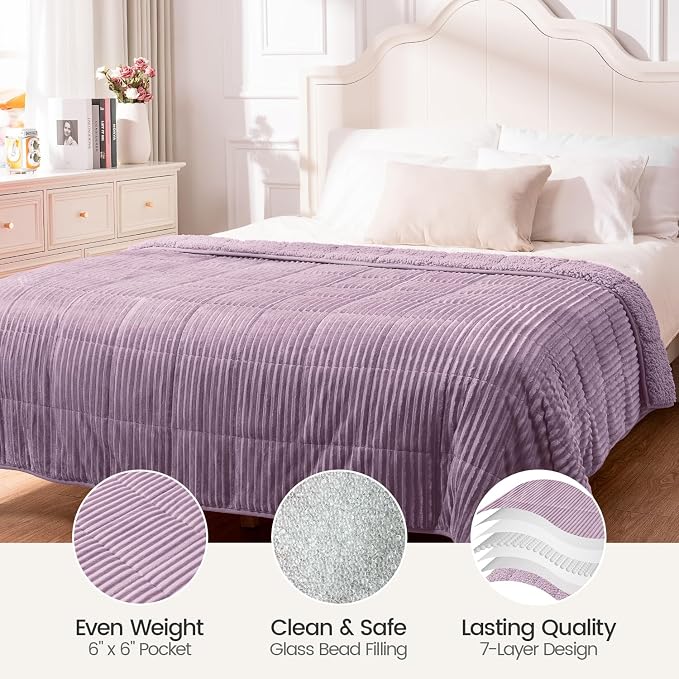Sherpa Fleece Adult Weighted Blanket 20lbs - Image 5