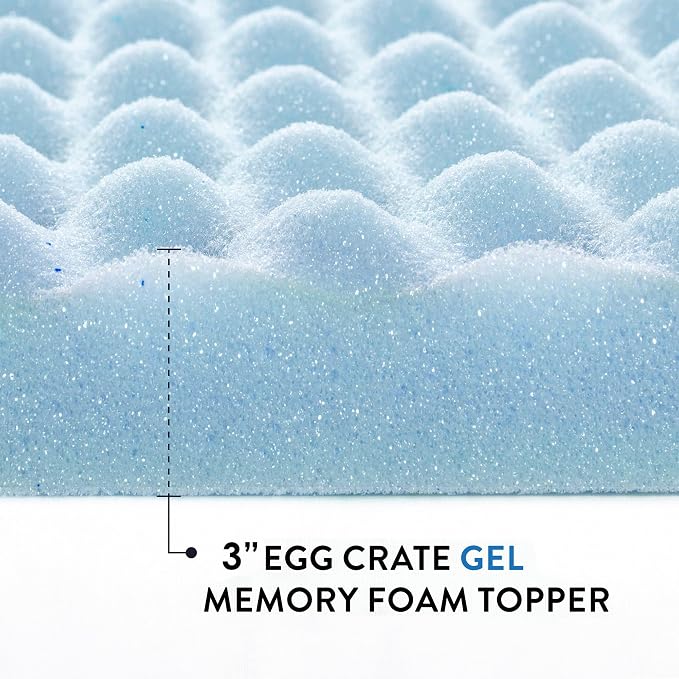 Best Price Mattress 3 Inch Egg Crate Memory Foam, Cooling Gel Infusion - Image 8