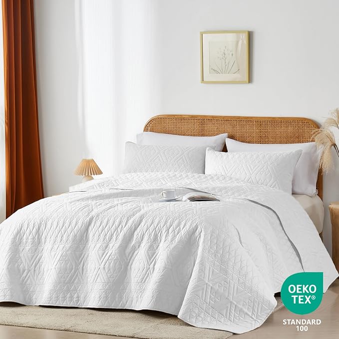 akkialla King/Cal King Size Quilt Bedding Set, Modern Style Geometric Pattern - Image 2