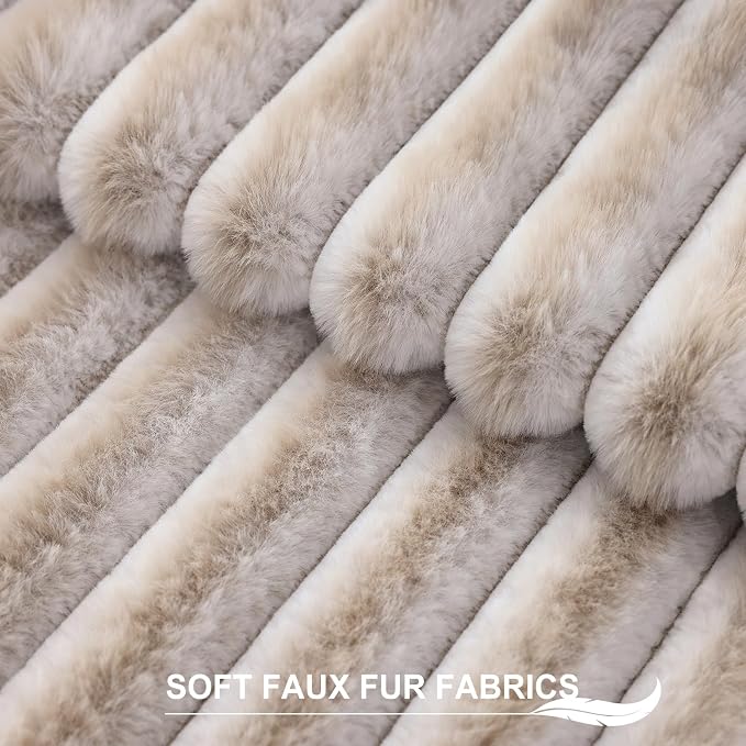 Pallene Faux Fur Plush Throw Pillow Covers 22x22 Set of 2, Luxury Soft Fluffy - Image 2