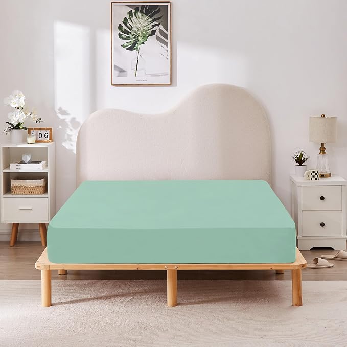 HBHLFZ Full Fitted Sheet Only, Soft Breathable Bottom Sheet - Image 6