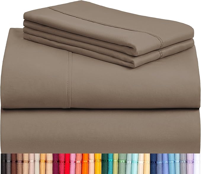 LuxClub 4 PC Queen Sheet Set, Breathable Luxury Bed Sheets, Deep Pockets 18" by LuxClub