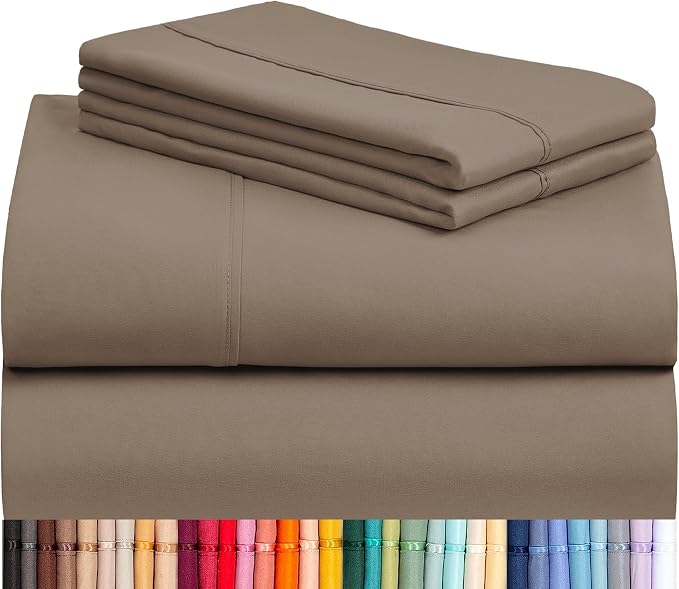 LuxClub 4 PC California King Sheet Set, Breathable Luxury Bed Sheets, Deep by LuxClub