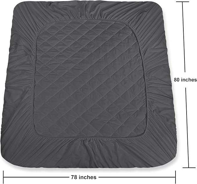 Utopia Bedding Quilted Fitted Mattress Pad, King Size, Elastic Fitted Mattress - Image 4
