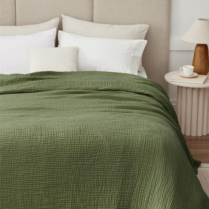100% Cotton Muslin Blanket King 108" x 90", Breathable and Lightweight Cotton - Image 8