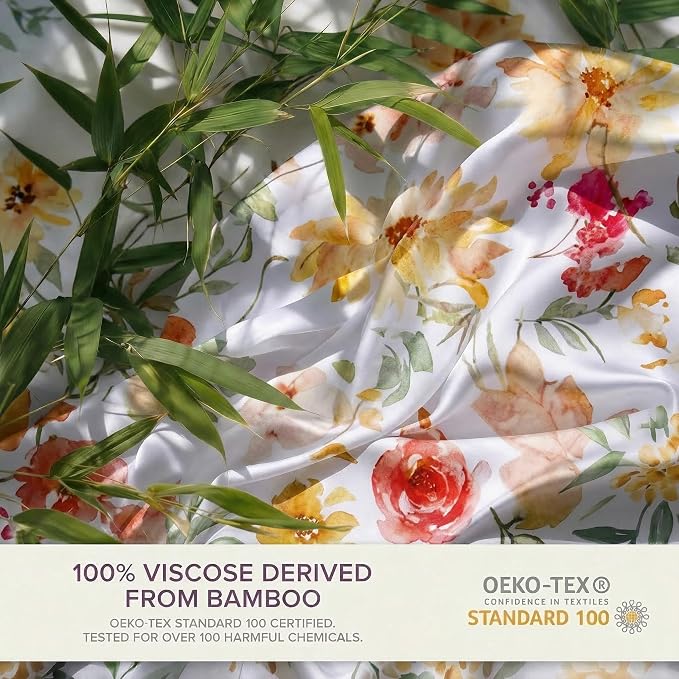 YIYEA 100% Viscose Derived from Bamboo Pillow Cases Set of 2, 600 Thread Count - Image 3