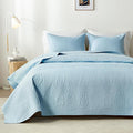 akkialla Twin Quilt Bedding Set, Sky Blue Ultrasonic Quilt Set, Lightweight by akkialla