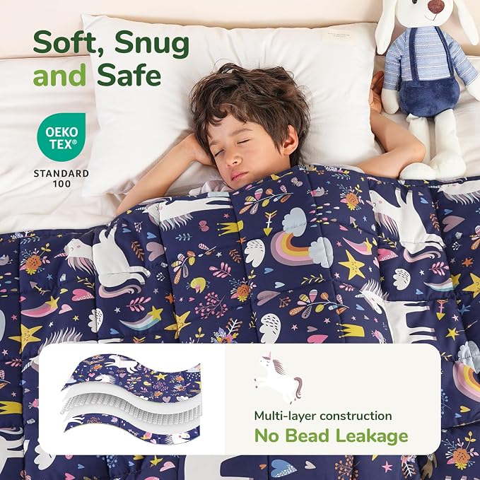 Sivio Weighted Blanket 3lbs, Unicorn Small Cooling Heavy Blankets, Washable - Image 3