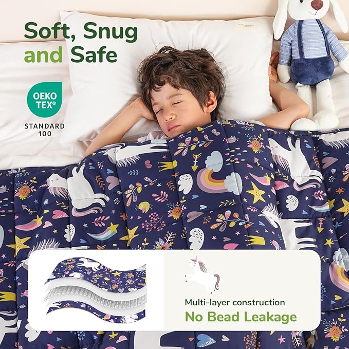 Sivio Weighted Blanket 7lbs, Unicorn Cooling Weighted Blanket, Breathable Heavy - Image 3