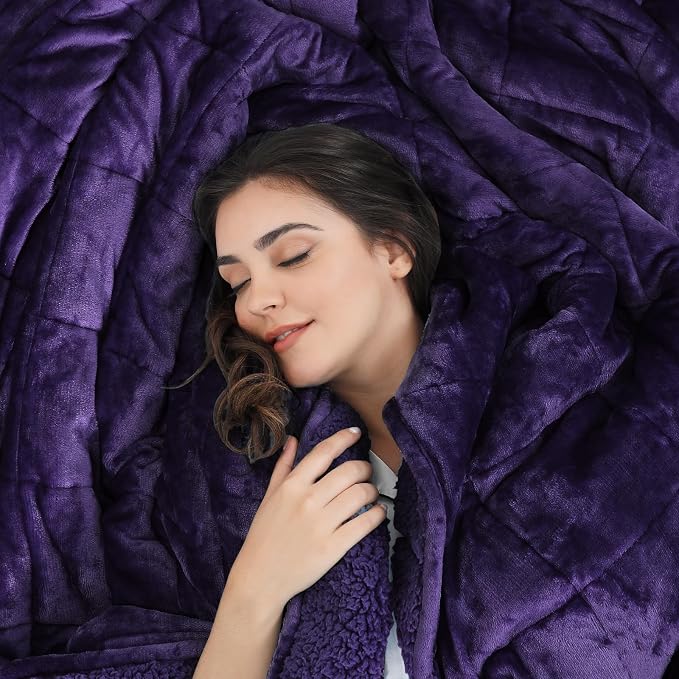 Aemicion Weighted Blanket Queen Size 20lbs, Dual Sided Cozy Fluffy Sherpa Heavy - Image 4