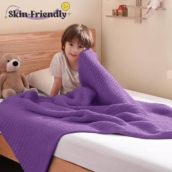 Guohaoi Knitted Weighted Blanket Kids No Beads Cooling Heavy Blanket, Home - Image 2