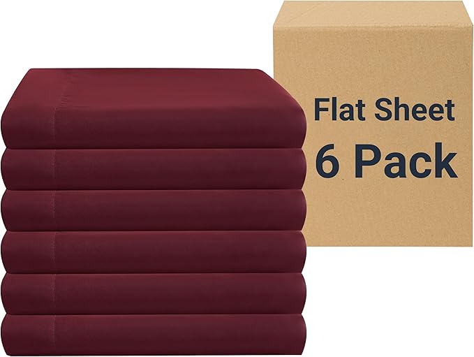 ZPECC Bulk Flat Sheets Only King Size 6 Pack, Easy Sort Top Bed Sheet by by ZPECC-ABrandThatHasBeenFocusedOnBabyProductsFor18Years