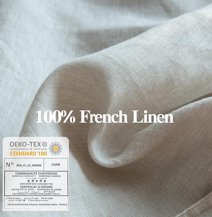 Simple&Opulence 100% Washed Linen Euro Shams 26'' x 26'' Pack of 2, Basic Style - Image 2