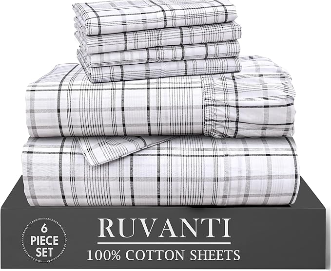 RUVANTI 6 Pcs Cotton Sheets by Ruvanti