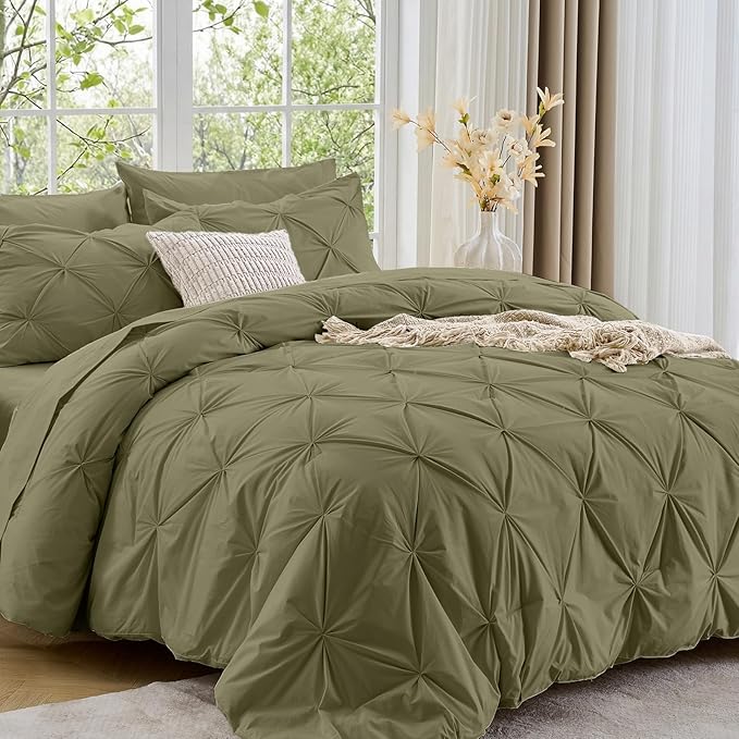 Sasttie Twin XL Comforter Set, 5-Piece Bed in a Bag, Pintuck Bedding Sets by SASTTIE