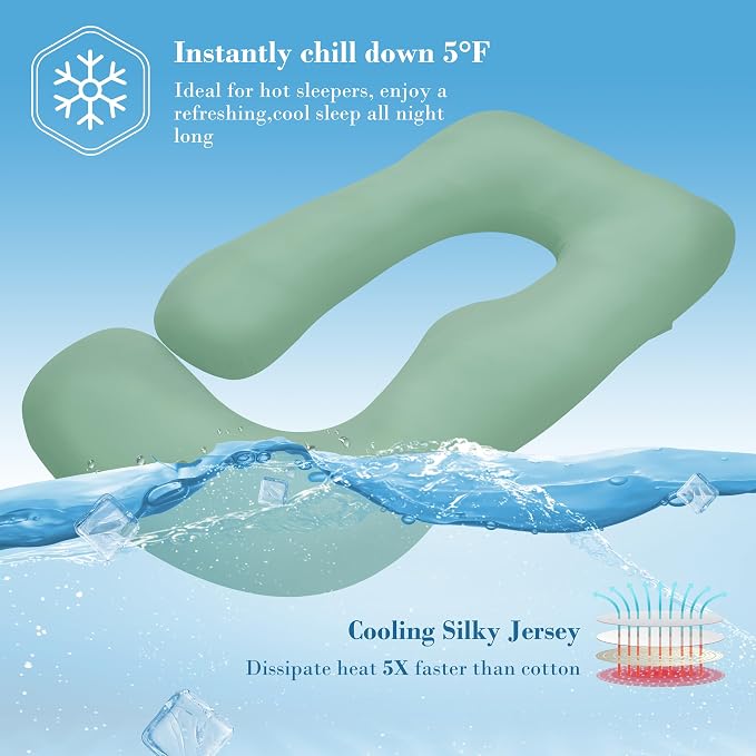 Cute Castle Cooling Cover Pregnancy Pillows, Soft U-Shape Maternity Pillow - Image 3