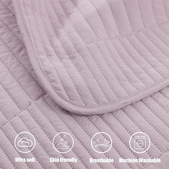 Whale Flotilla Ultra Soft Twin Quilt Bedding Set, Lightweight Microfiber Lilac - Image 9