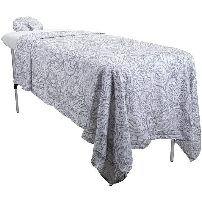 ForPro Premium Designer Flannel 3-Piece Massage Sheet Set, Island Tranquility - Image 2