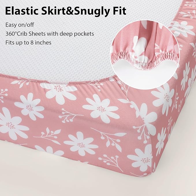 Baby Crib Sheets Girl, 3 Pack Toddler Bed Sheets Fit - Image 5