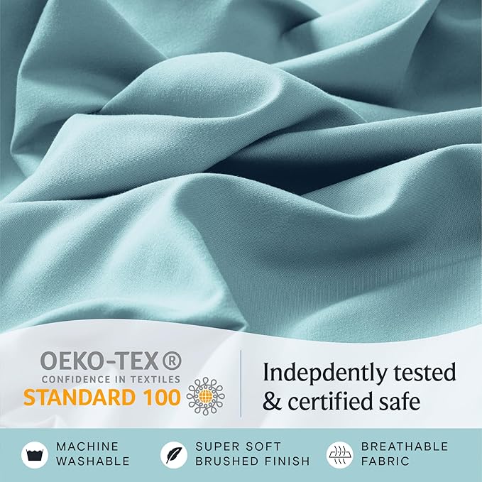 LuxClub 3 PC Sheet Bed Sheets Deep Pockets 18" Eco Friendly Wrinkle - Image 5