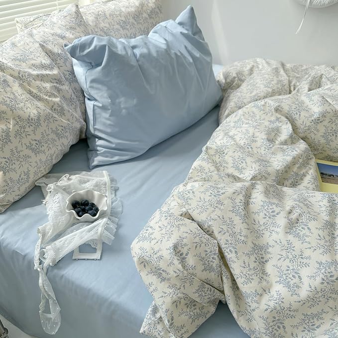 mixinni Blue Floral Duvet Cover Full Size - Image 4