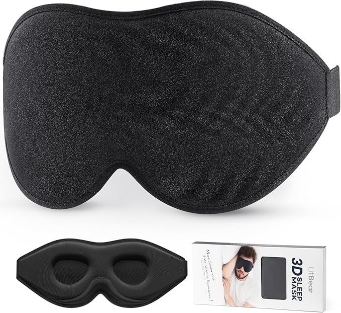 LitBear Sleep Mask for Side Sleeper Women Men, Eye Mask for Sleeping Light by LitBear