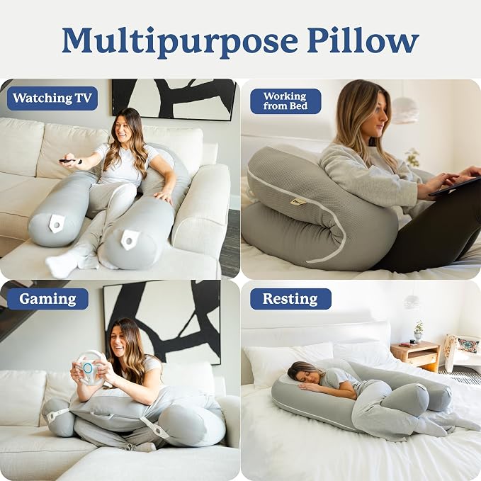 Plufl Hugl Cooling Body Pillow & Breeze Cooling Blanket Set | U-Shaped Memory - Image 4