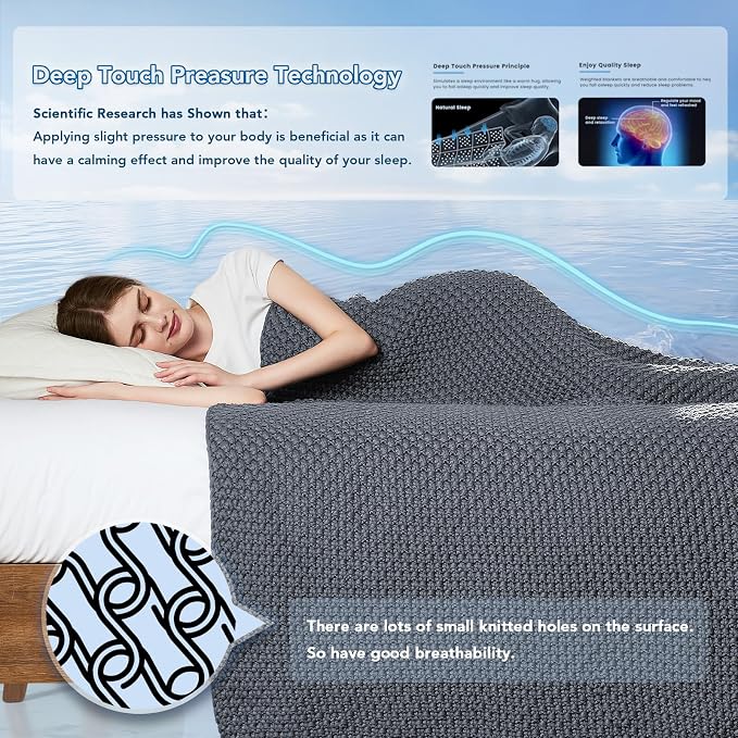 Topcee Knitted Weighted Blanket - Image 3