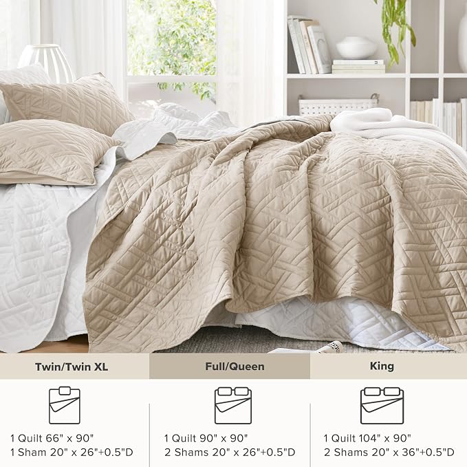 Comfort Spaces Queen Quilt Set Modern Reversible Diamond Coverlet Queen Bedding - Image 7
