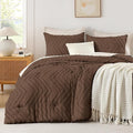 Andency Brown Comforter Set King Size, Boho Soft Warm Tufted Bedding Comforter by Andency