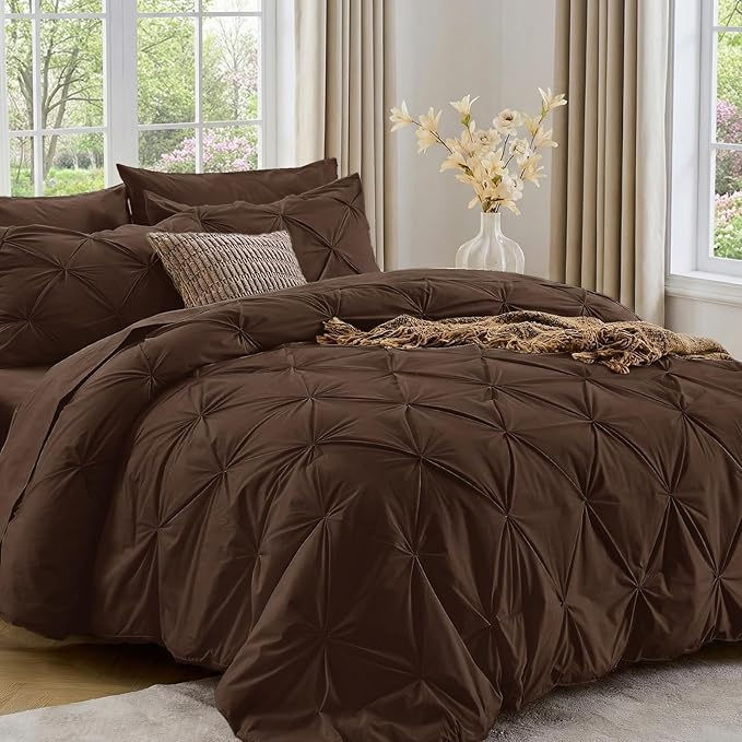 Sasttie Twin XL Comforter Set, 5-Piece Bed in a Bag, Pintuck Bedding Sets by SASTTIE