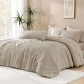 Andency Oatmeal King Size Comforter Set, 3 Pieces Boho Bedding Set & Collections by Andency