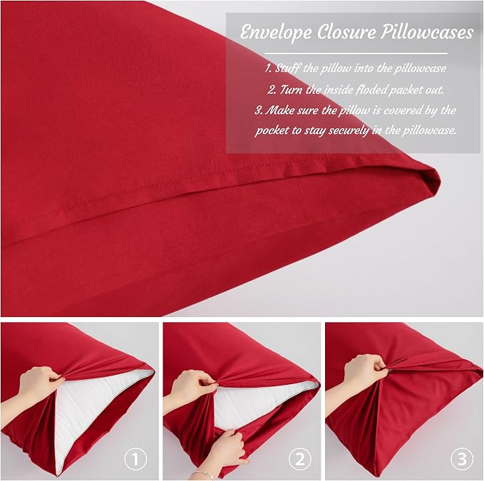 NTBAY Standard Pillow Cases Set of 2, 2 Pack Brushed Microfiber 20x26 Pillow - Image 3