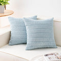 Aegero Pack of 2 Corduroy Decorative Throw Pillow Covers 18x18 InchSoft Striped by Unknown