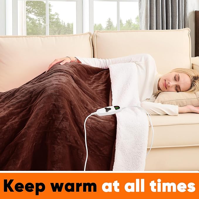greenoak Heated Blanket Electric King Size 100"X90" Dual Control, Heating - Image 6