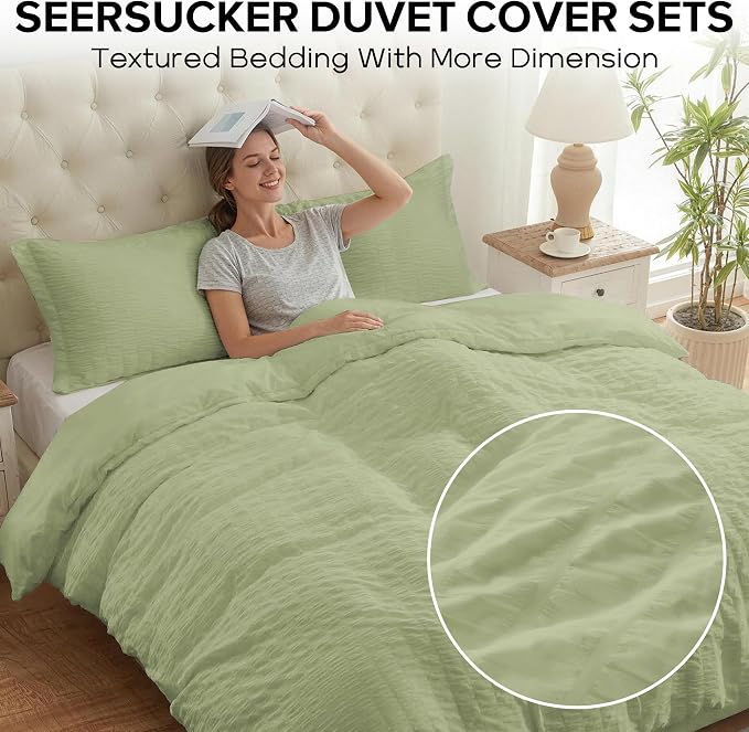 Cozyide Green Duvet Cover King Size, 3 Pieces Bedding Duvet Covers, Soft - Image 2