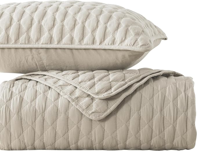 WDCOZY Light Beige Quilts Queen Size Bedding Set - Image 8