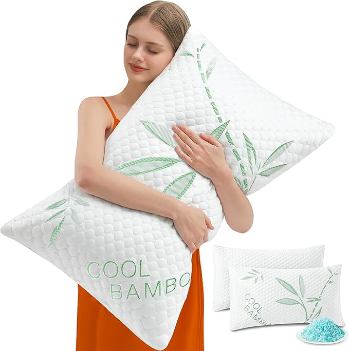 Cooling Pillows, Shredded Memory Foam Pillows King Size Set of 2 Adjustable by Unknown