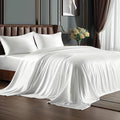 BEDELITE Satin Sheets Full Size Bed Set, Luxury Soft White Silky Sheet by BEDELITE