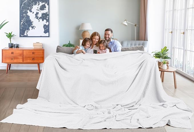 Utopia Bedding 100% Cotton Waffle Weave Blanket Big Size - Image 6