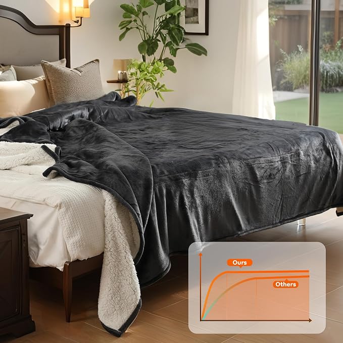 LaffyLo Electric Heated Blanket Queen Size 84 x 90, Dual Control, Fast Heating - Image 2