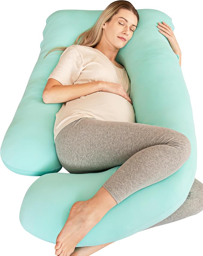 Cute Castle Cooling Cover Pregnancy Pillows, Soft U-Shape Maternity Pillow by Cute+Castle
