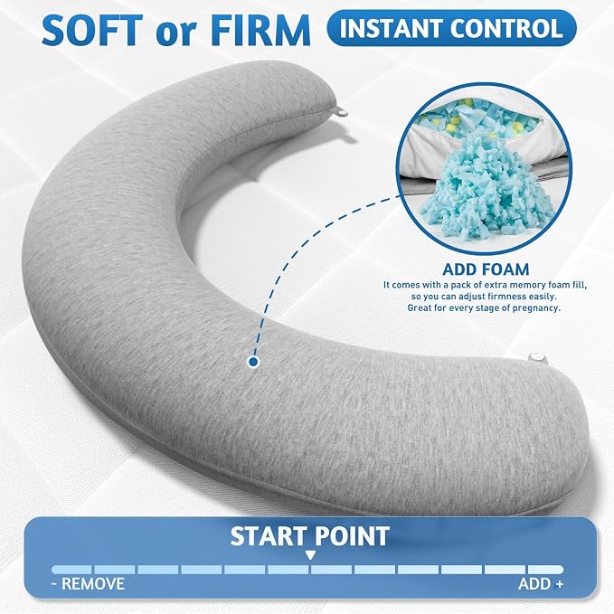 SweetSlubr Pregnancy Pillows for Sleeping, C-Shaped Maternity Pillow for - Image 3