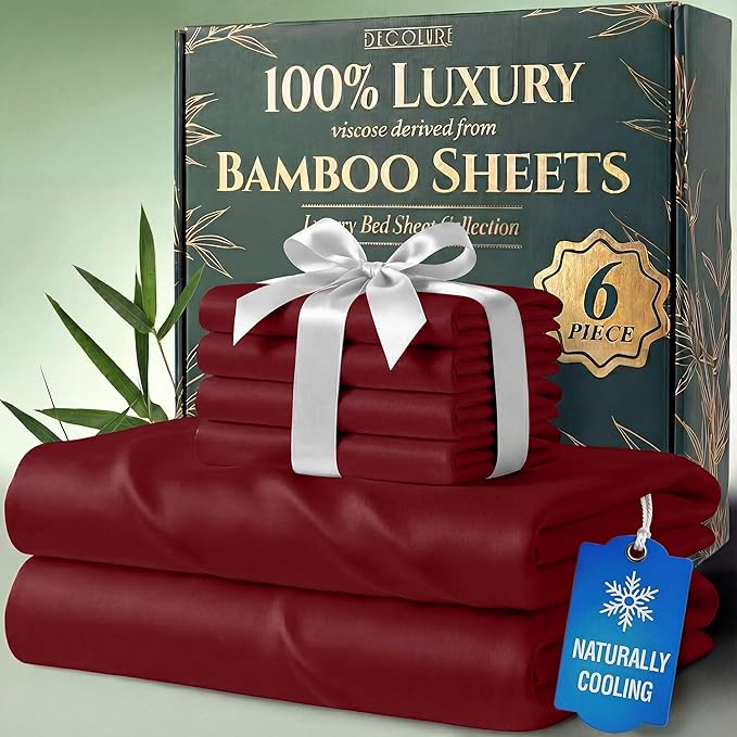DECOLURE 100% Viscose Derived from Bamboo Sheets Queen Size by DECOLURE