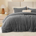 BEDELITE Fleece Twin Comforter Set -Super Soft & Warm Fluffy Grey Faux Fur by BEDELITE