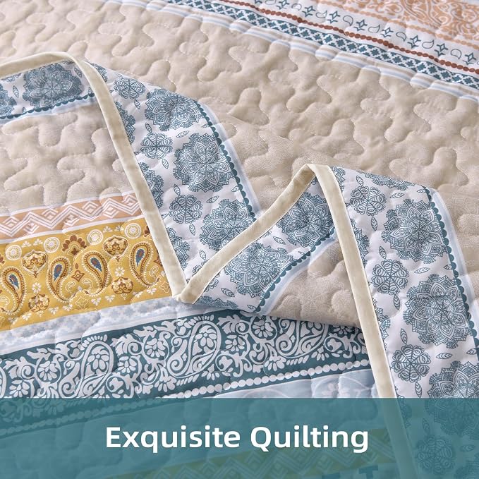 WONGS BEDDING Boho Quilt Set Full Size - Image 6