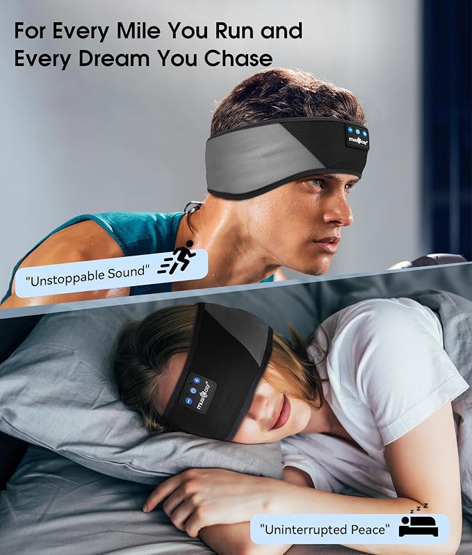 MUSICOZY Sleep Headphones Bluetooth 5.4 Headband, Wireless Earphones Music - Image 2