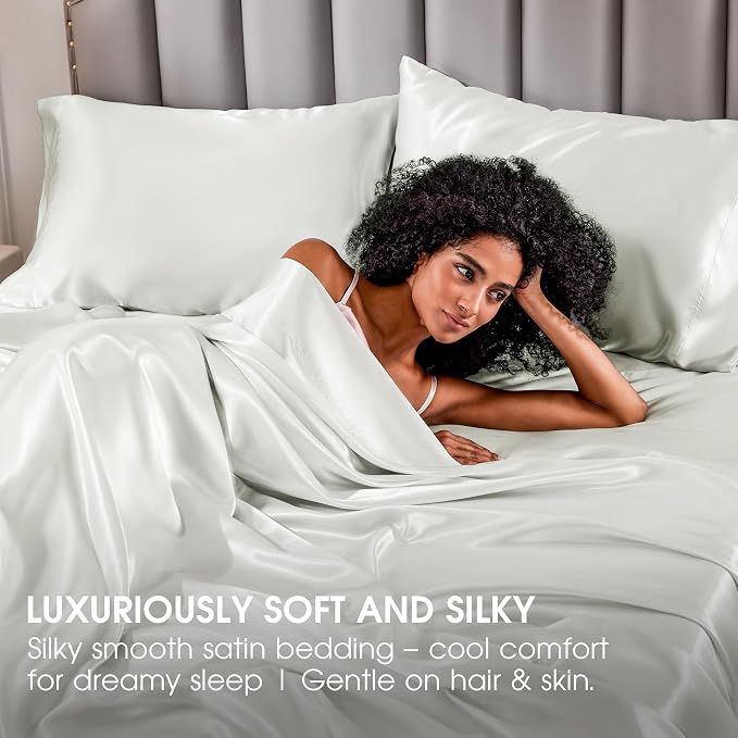 FreshCulture Satin Sheets Twin XL Bed Set - Image 6
