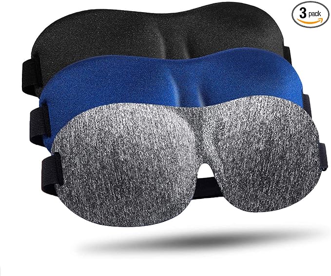 LKY DIGITAL Sleep Mask for Side Sleeper 3 Pack, Night Blindfold for Men Women by LKYDIGITAL