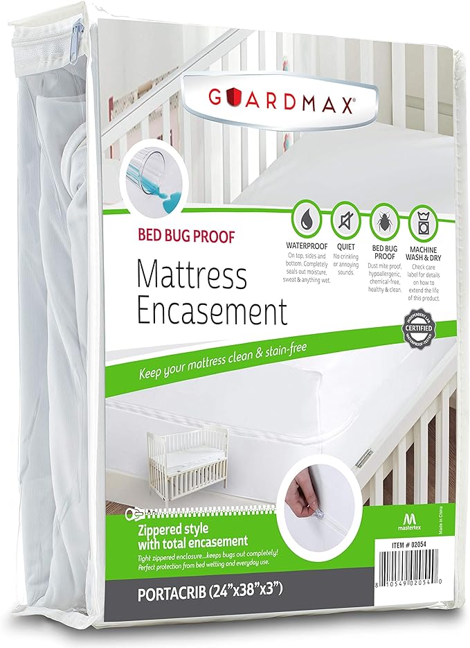 Guardmax Jersey Knitted Mini Crib Size Zippered Mattress Encasement by Guardmax